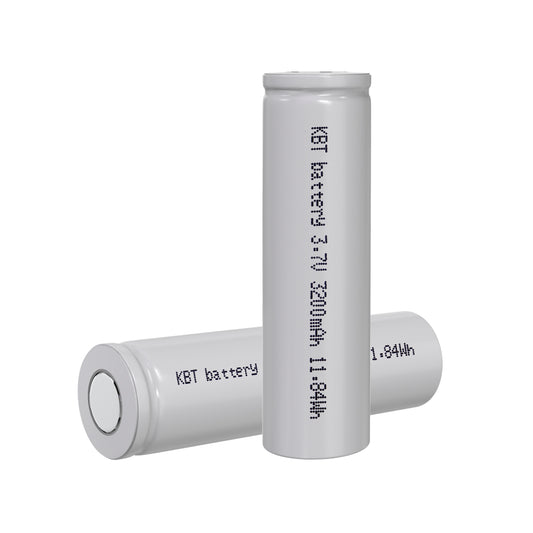 KBT 3.7V 3200mAh 18650 Rechargeable Battery, Flat Top - 2pack