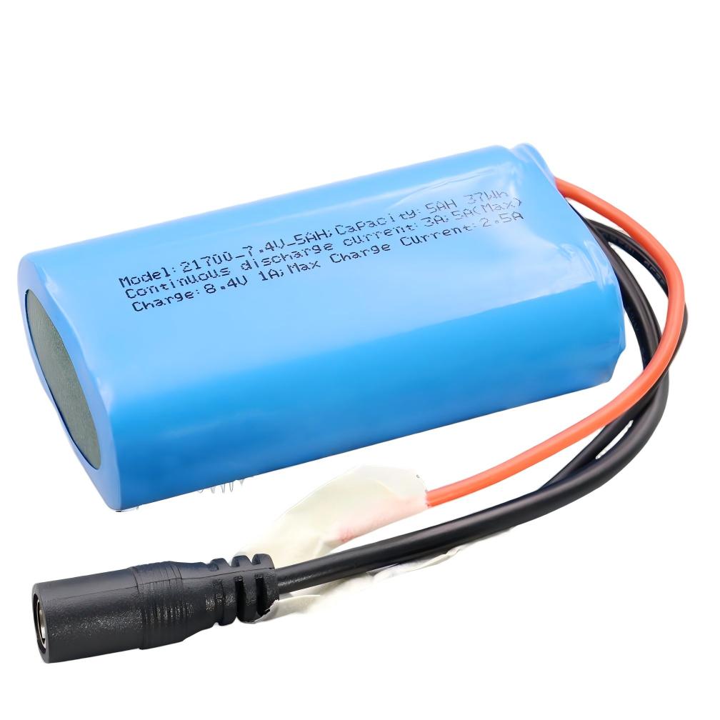 KBT 7.4V 5000mAh Li-ion Battery with DC 5521 Connector, Bare Leads