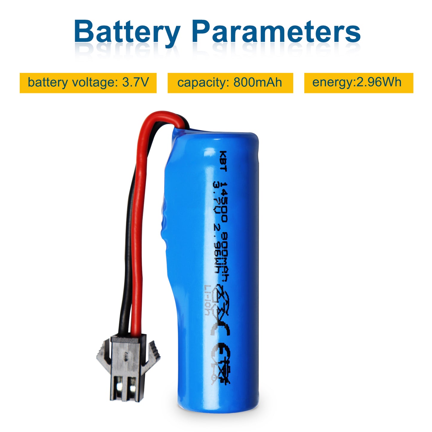 KBT RC Car Lithium Battery: 3.7V 800mAh Rechargeable Li-ion Battery with SM -2P Plug & Charging Cable for RC Cars -2 Pack