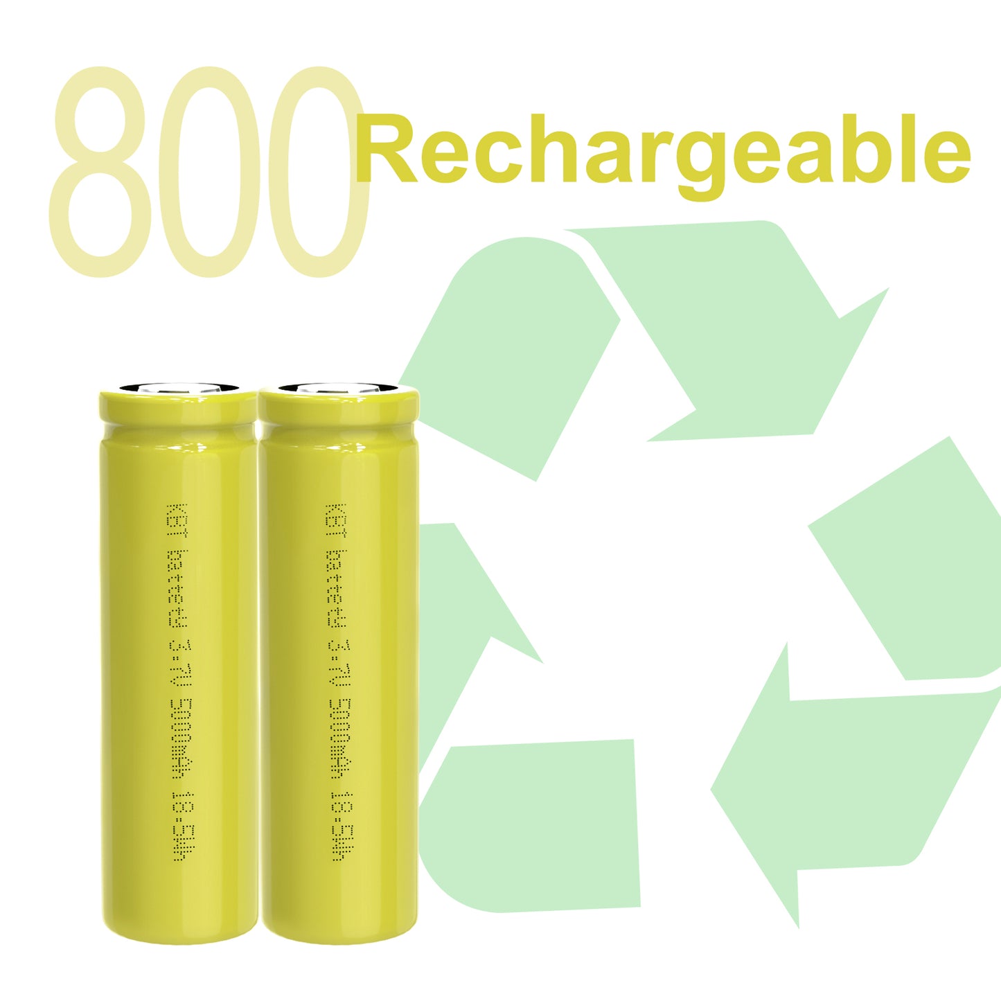 KBT 21700 Rechargeable Battery, 3.7V 5000mAh, Flat Top- 2 Pack