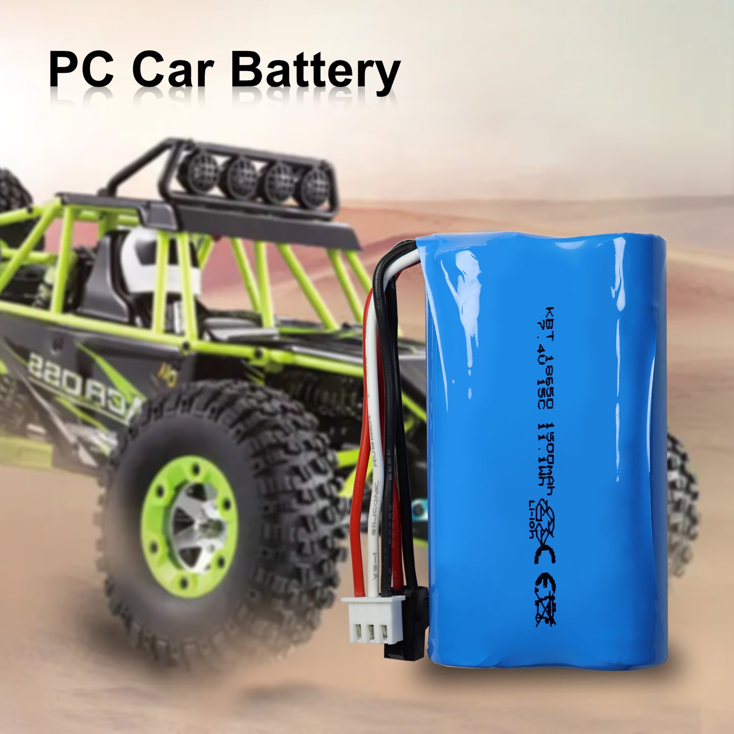 KBT RC Car Lithium Battery: 7.4V 1500mAh Rechargeable Li-ion Battery, 15C High Drain Discharge Batteries for RC Cars, Boat Spare Parts Accessories