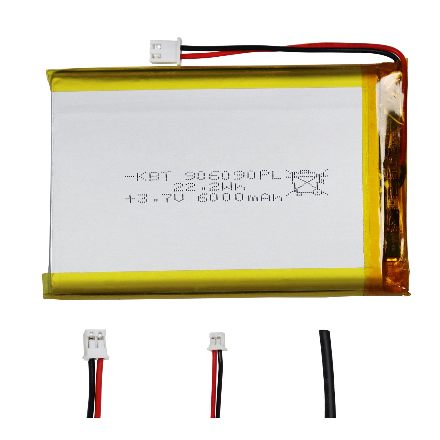 KBT 906090PL 3.7V 6000mAh Li-Polymer Rechargeable Battery with 2Pin 2.54 JST Connector