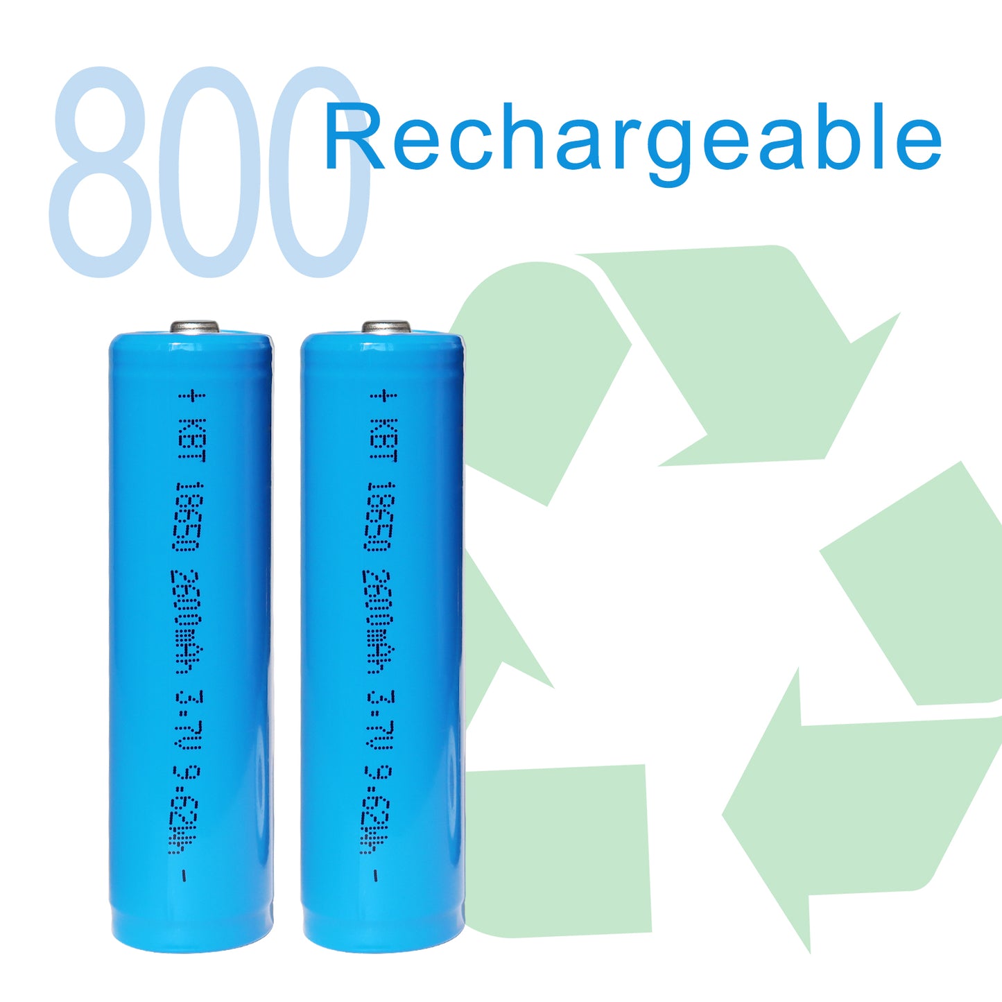 KBT Protected 18650 Rechargeable Battery, 3.7V 2600mAh, Button Top, with Protection PCB