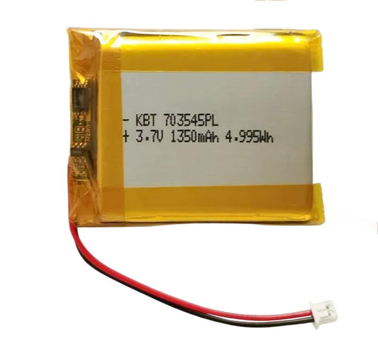 KBT 3.7V 1350mAh Li-Polymer Battery: 703545PL Lipo Rechargeable Lithium-ion Replacement Batteries with PH 1.25 JST Connector, PH 2.54/2.0 JST Connector for Replacement