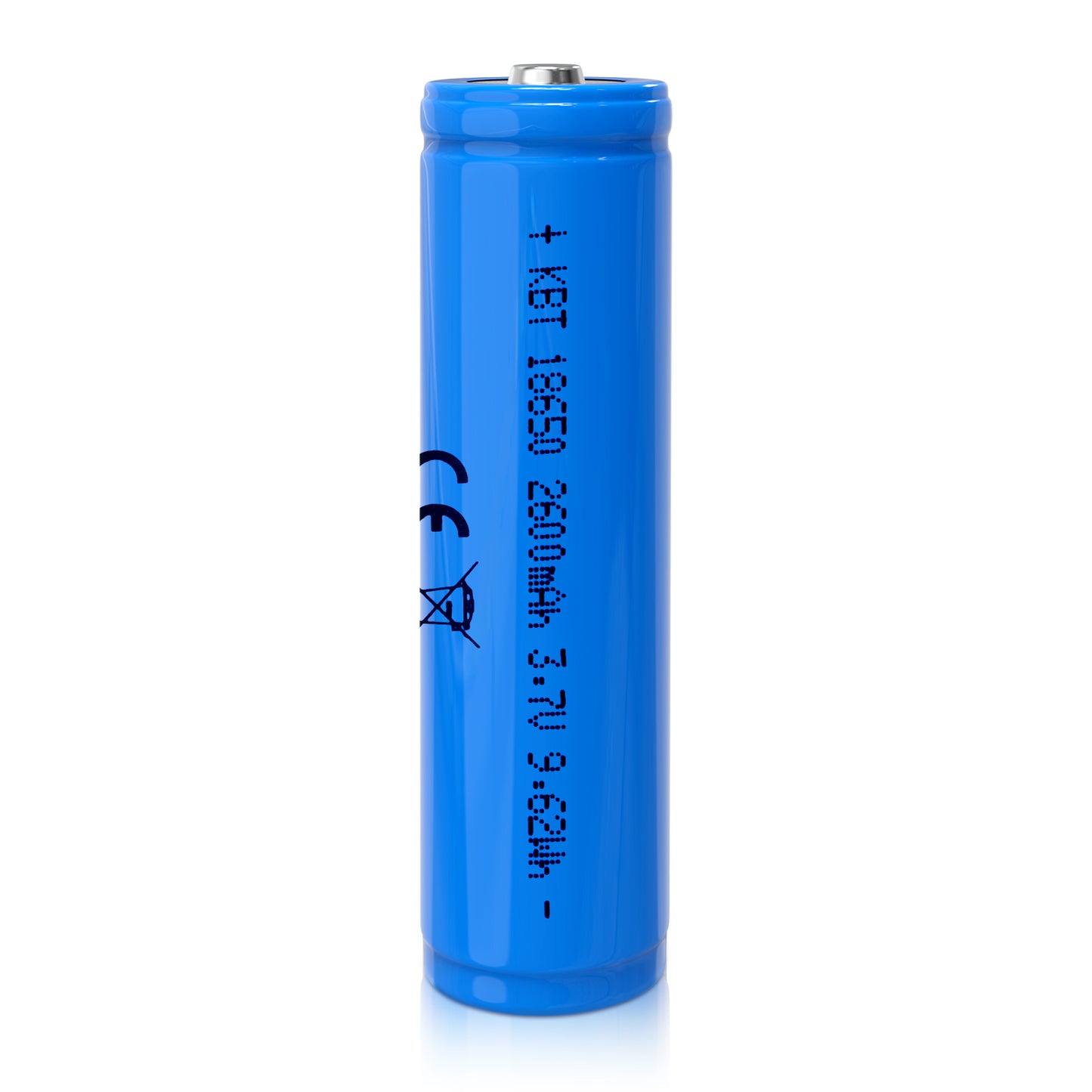 KBT Protected 18650 Rechargeable Battery, Negative&Positive in Same End, 3.7V 2600mAh, Button Top, with Protection PCB