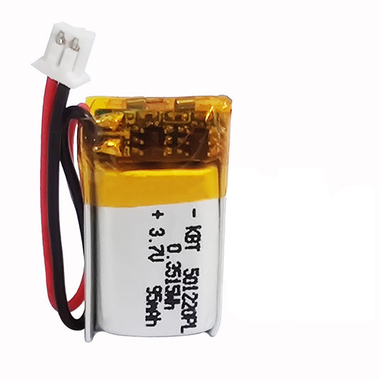 KBT 501220PL 3.7V 95mAh Li-Polymer Rechargeable Battery with 2Pin 1.25 JST Connector