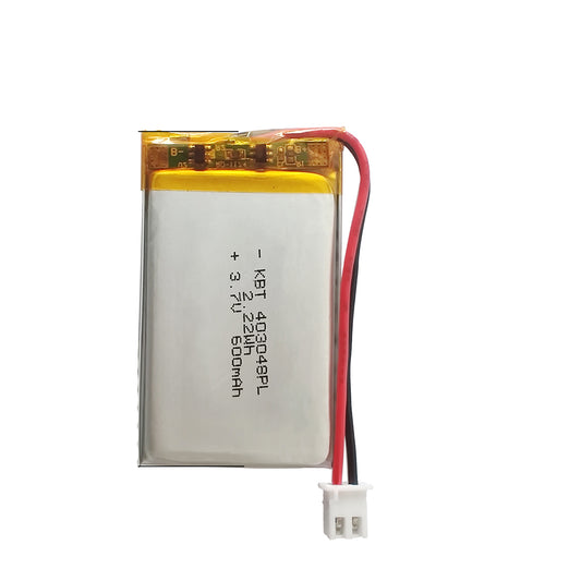 KBT 403048PL 3.7V 600mAh Li-Polymer Rechargeable Battery with 2Pin 2.54 JST Connector