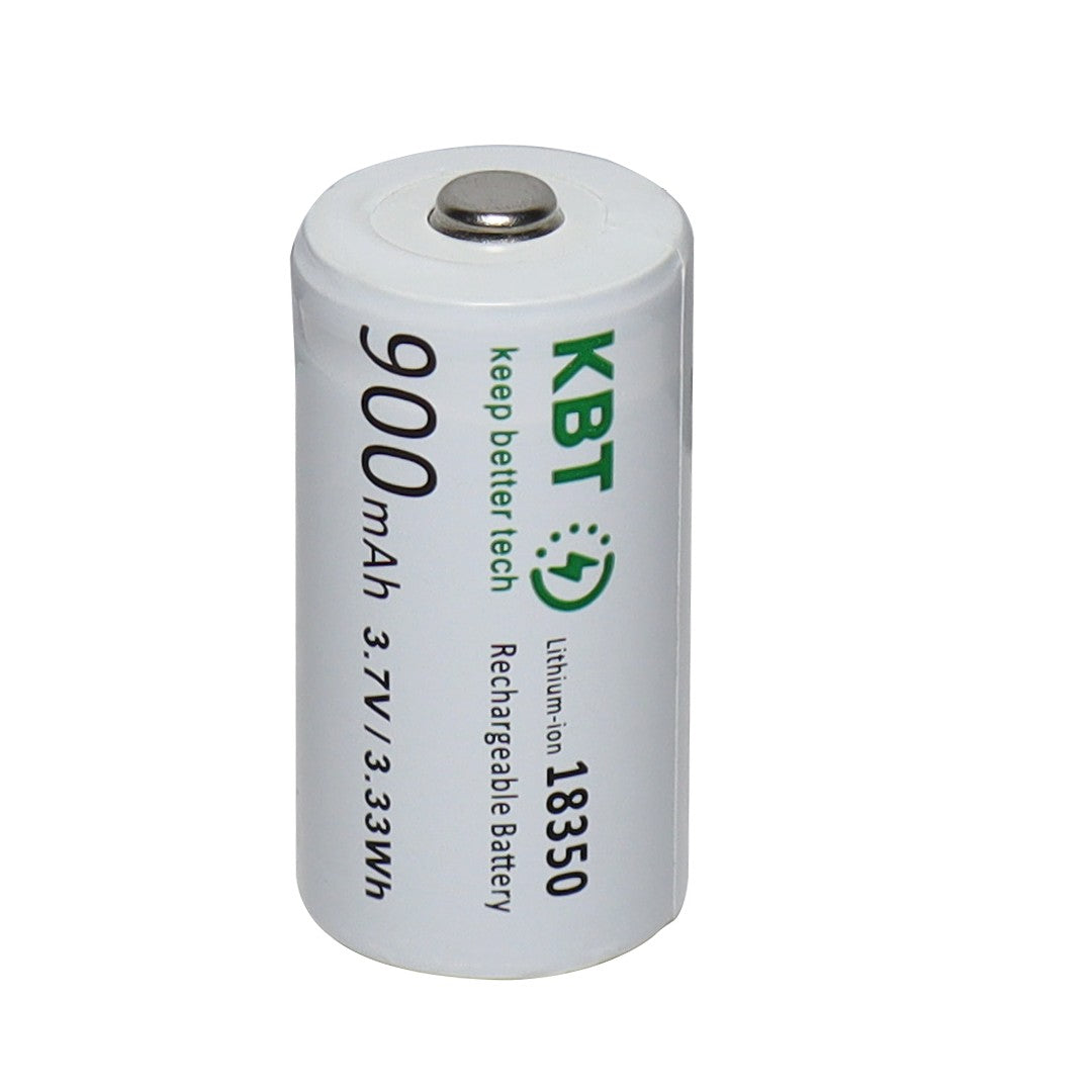 KBT 3.7V 900mAh 18350 Rechargeable Battery, Button Top, 10C Max 9A Discharge for Vaping