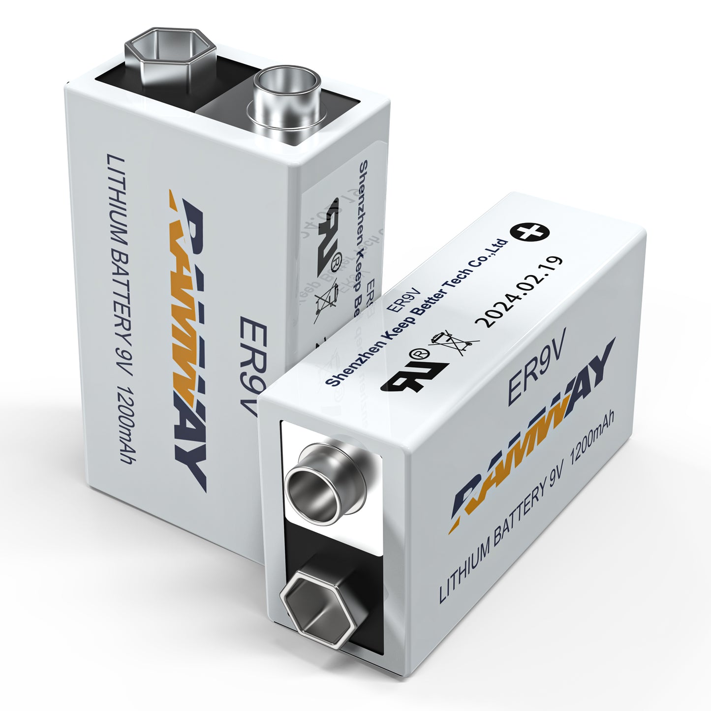 KBT 9V Lithium Battery 2 Pack, High Performance 1200mah Non-Rechargeable Batteries, 10 Years Shelf Life Lithium 9 Volt Smoke Detector Batteries for Smoke Alarms and Medical Equipment