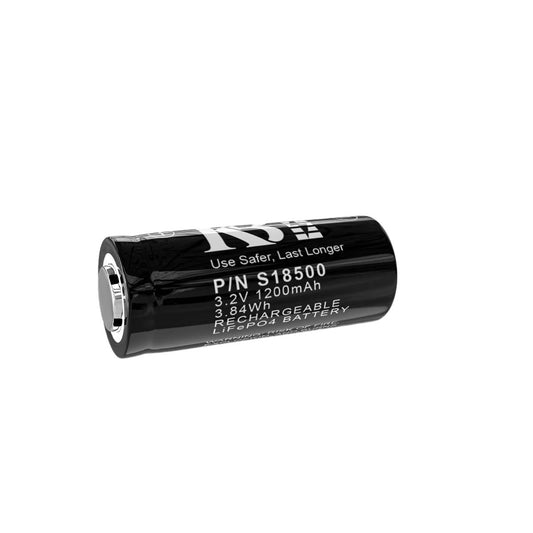 KBT 18500 3.2V 1200mAh Rechargeable LiFePO4 Battery for Outdoor Garden Solar Lights, Wall Lantern, Flashlight, Solar Post Lights