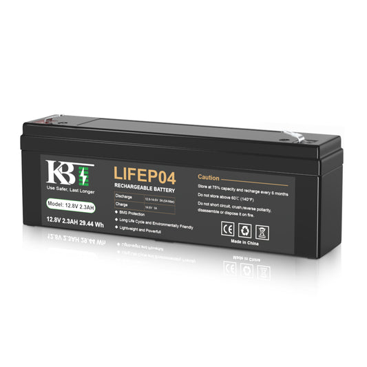 KBT 12V 2.3Ah Rechargeable Battery, Build-in BMS Protection, LiFePO4 Replacement for Lead Acid Battery
