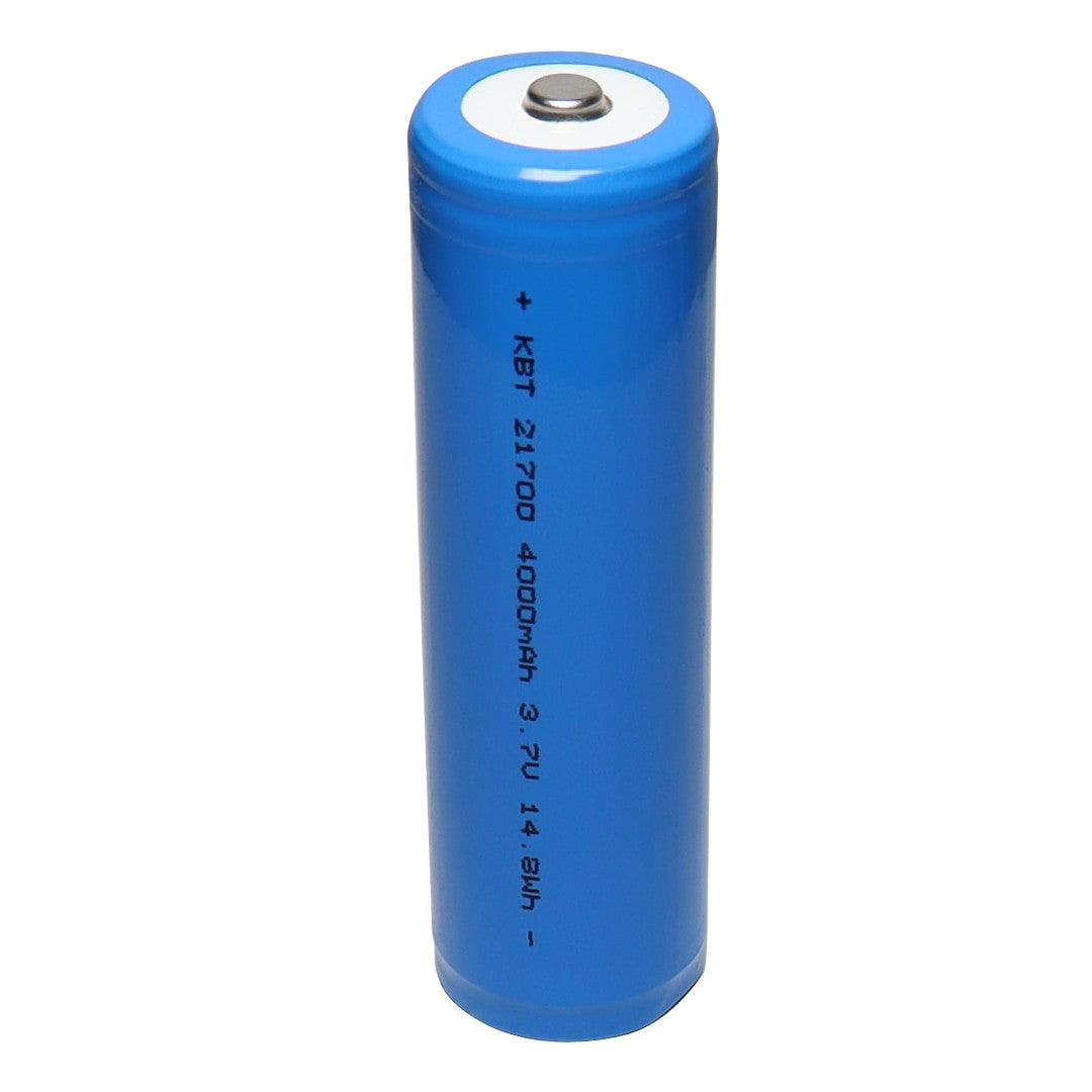KBT Protected 21700 Rechargeable Battery, 3.7V 4000mAh, Button Top, with Protection PCB