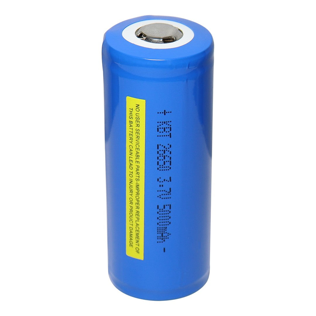 KBT Protected 26650 Rechargeable Battery, 3.7V 5000mAh, Button Top, with Protection PCB