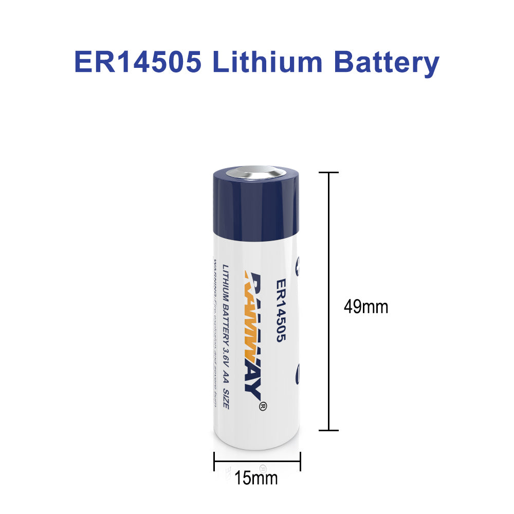 KBT 4Pack 3.6V ER14505 Lithium Li-SOCL₂ Battery, 2700mAh High Capacity AA Size Non-Rechargeable Battery for Sensor Water Electricity Meter Gas PLC Facility Equipment Spare Battery