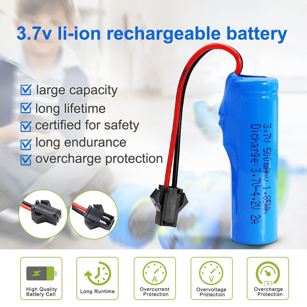 KBT 3.7V 500mAh Li-ion Battery with SM-2P Plug for RC Car Toys