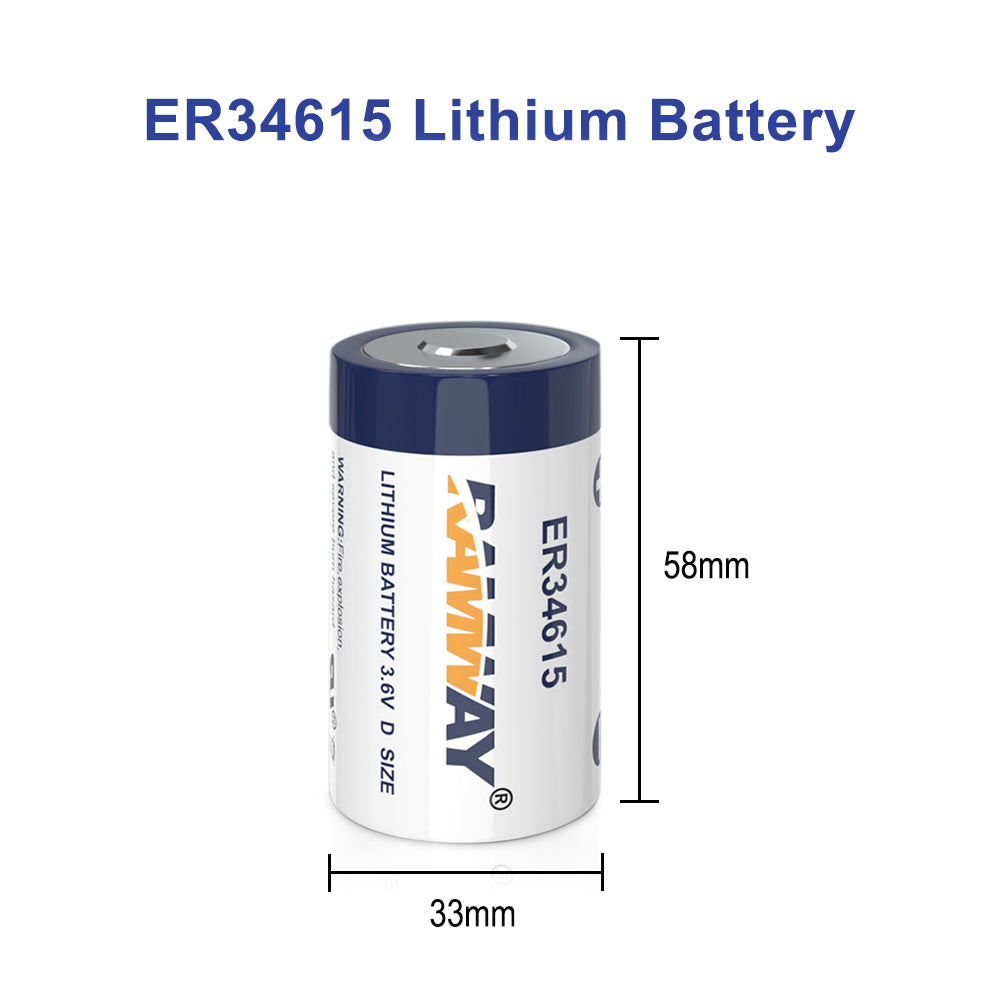 KBT 2Pack 3.6V ER34615 D Cell Batteries, 19000mAh High Capacity Li-SOCL₂ Non-Rechargeable D Size Battery