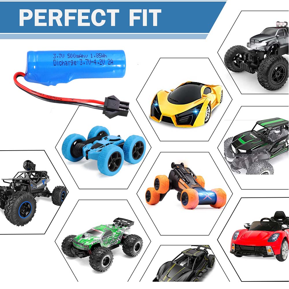 KBT 3.7V 500mAh Li-ion Battery with SM-2P Plug for RC Car Toys