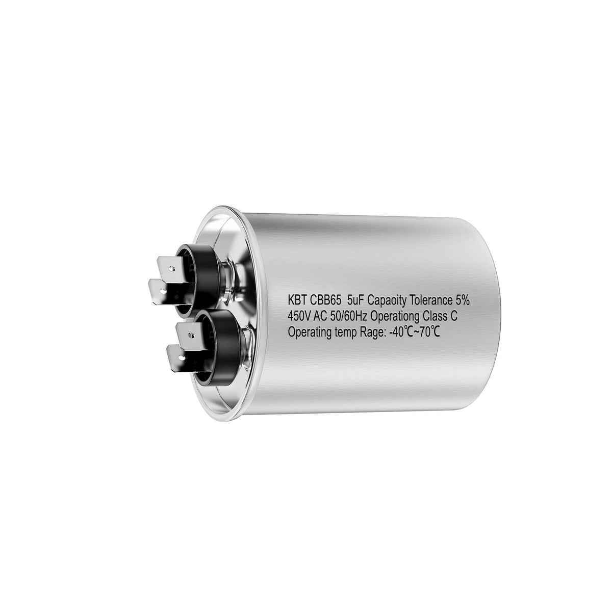 CBB65 5uF±5% Capacitor, 450V AC 50/60HZ,  Round Run Start Capacitor for AC Unit Fan Motor Start or Pool Pump or Air Condenser Straight Cool
