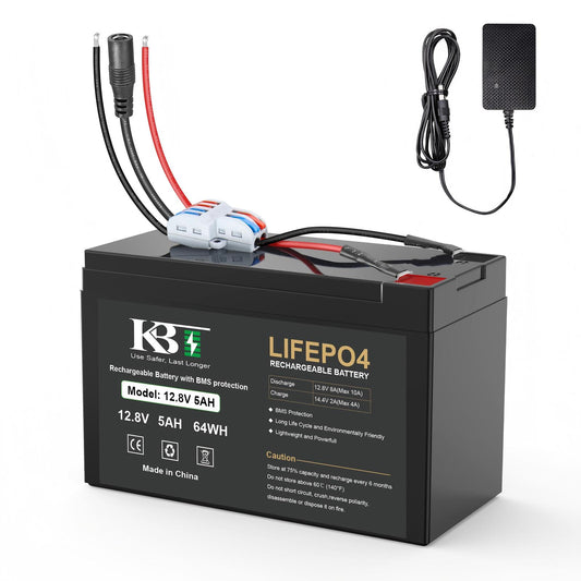 KBT 12V 5Ah Rechargeable LiFePO4 Lithium Battery Replacement *10 PCS