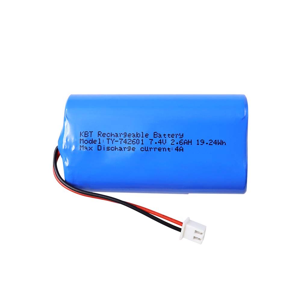 KBT 7.4V 2600mAh Li-ion Battery, JST 2Pin 2.54 Plug Connector for RC Car Toys