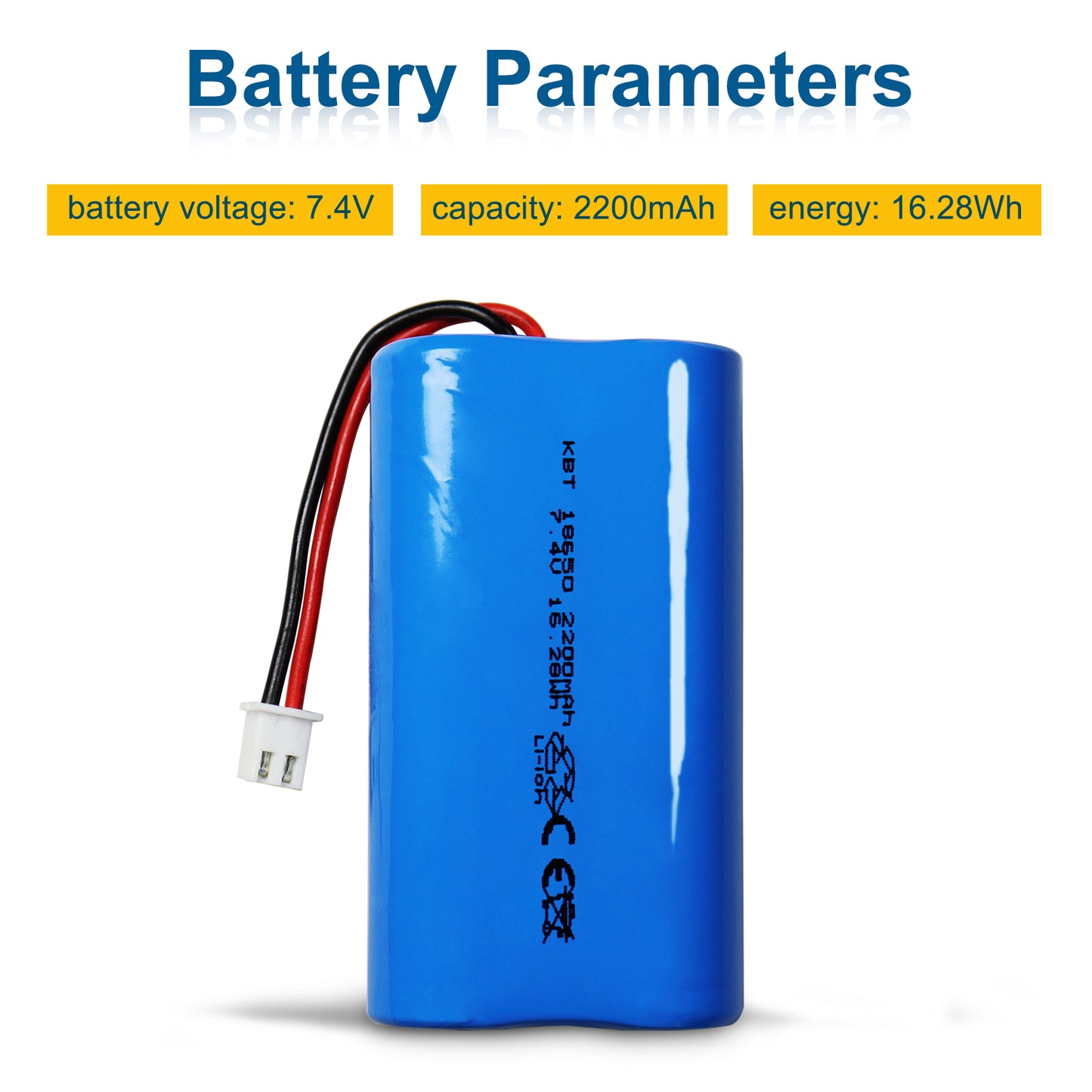 KBT 7.4V 2200mAh Rechargeable Li-ion Replacement Battery with JST Plug for Honeywell Alarm Lynx Touch K5109, L3000, L5000, L5100, L7000, 2Gig BATT1/ 1X/ 2X/ CNTRL2/ CP2, GCKIT311, Panel Alarm System