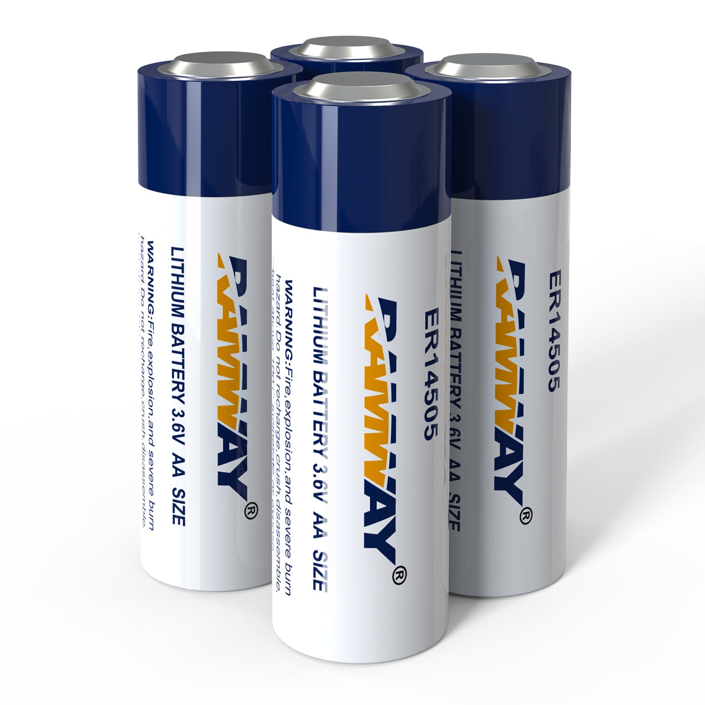 KBT 4Pack 3.6V ER14505 Lithium Li-SOCL₂ Battery, 2700mAh High Capacity AA Size Non-Rechargeable Battery for Sensor Water Electricity Meter Gas PLC Facility Equipment Spare Battery