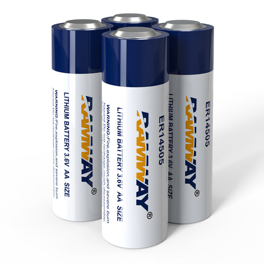 KBT 4Pack 3.6V ER14505 Lithium Li-SOCL₂ Battery, 2700mAh High Capacity AA Size Non-Rechargeable Battery for Sensor Water Electricity Meter Gas PLC Facility Equipment Spare Battery