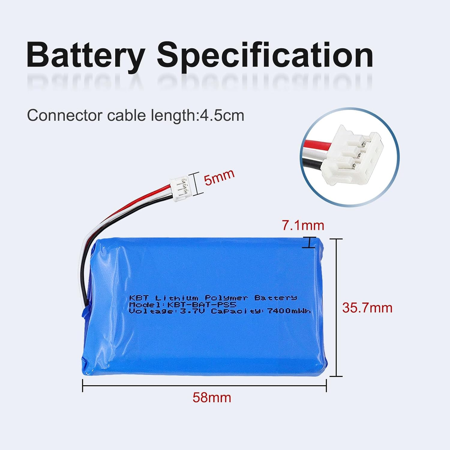 KBT 3.7V 2000mAh Battery for Sony PS5 PlayStation 5 Dual Sense Wireless Controller