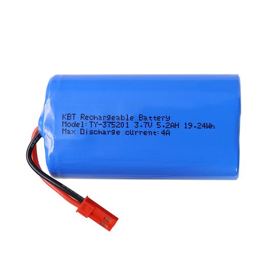 KBT 3.7V 5200mAh Li-ion Battery, JST Red Plug Connector for RC Car Toys