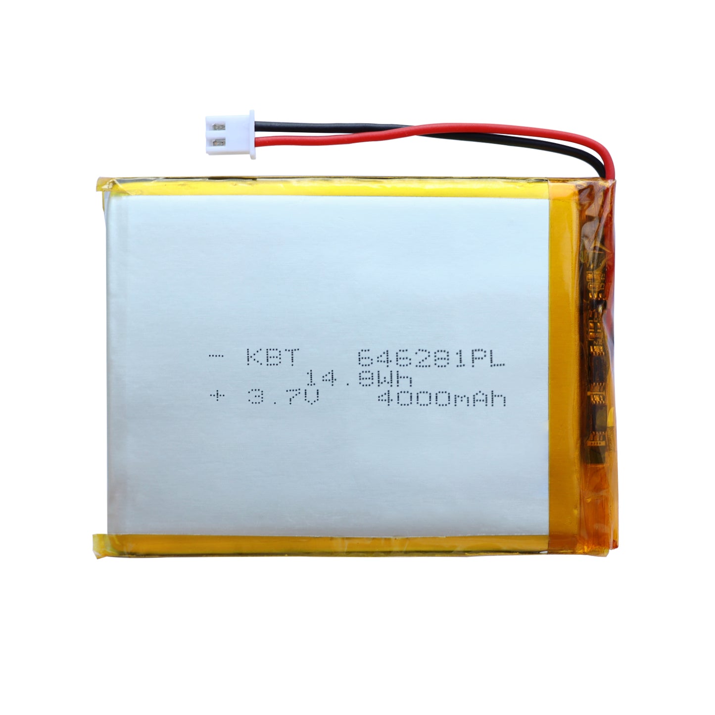 KBT 646281PL 3.7V 4000mAh Li-Polymer Rechargeable Battery with 2Pin 2.54 JST Connector