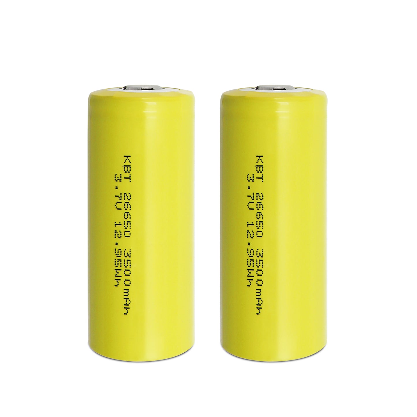 KBT 3.7V 3500mAh 26650 Rechargeable Battery, Flat Top - 2pack