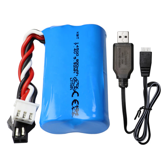 KBT RC Car Lithium Battery: 7.4V 800mAh Rechargeable Li-ion Battery with SM -2P Plug & Charging Cable for RC Cars