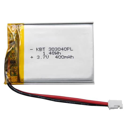 KBT 303040PL 3.7V 400mAh Li-Polymer Rechargeable Battery with 2Pin 2.0 JST Connector