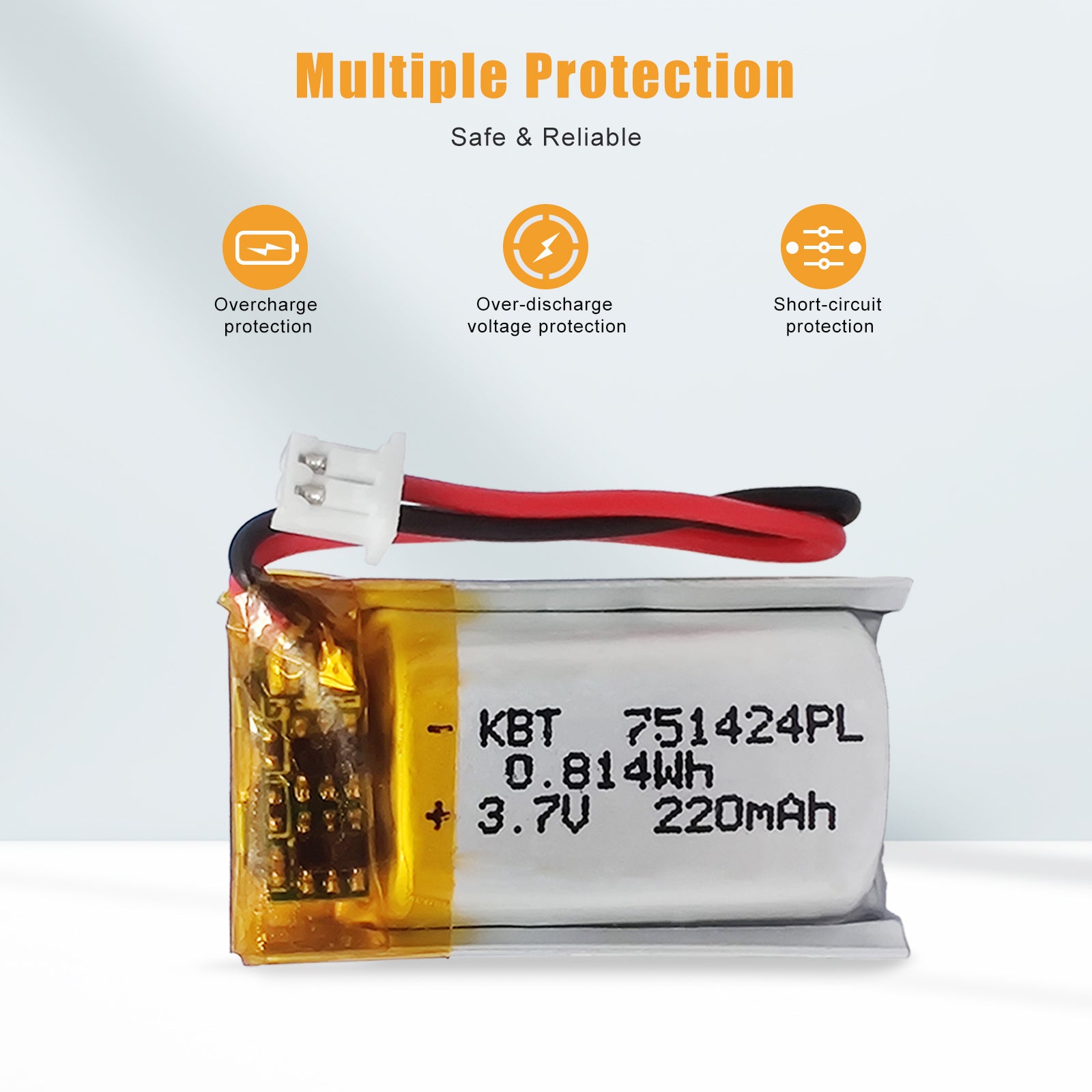 thumbnail image 2 of Hosi 2pcs 7.4V 1000Ah & 1420AHh 25C T Connector Li-Polyer Rechargeable Battery Pack With... 2 of 14
