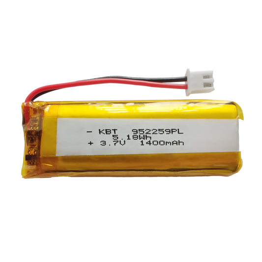 KBT 952259PL 3.7V 1400mAh Li-Polymer Rechargeable Battery with 2Pin 2.54 JST Connector